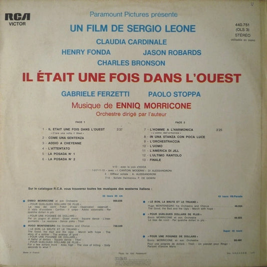 Ennio Morricone : Il Était Une Fois Dans L'Ouest (Bande Originale Du Film Paramount) (LP, Album, RE)