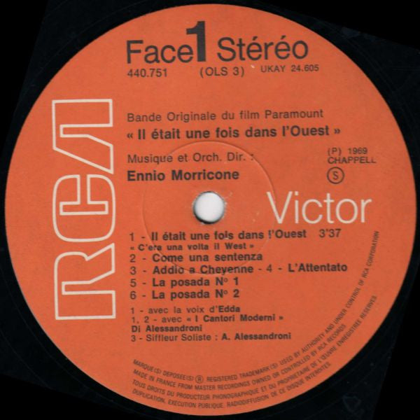 Ennio Morricone : Il Était Une Fois Dans L'Ouest (Bande Originale Du Film Paramount) (LP, Album, RE)