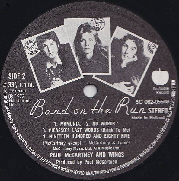 Wings (2) : Band On The Run (LP, Album)