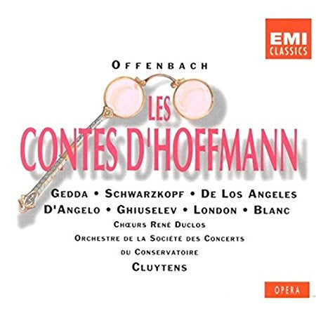 Jacques Offenbach - Nicolai Gedda, Elisabeth Schwarzkopf, Victoria De Los Angeles, Gianna d'Angelo, Nicola Ghiuselev, George London (2), Ernest Blanc, Les Chœurs René Duclos, Orchestre De La Société Des Concerts Du Conservatoire, André Cluytens : Les Contes d'Hoffmann (2xCD, Album, RE, RM)