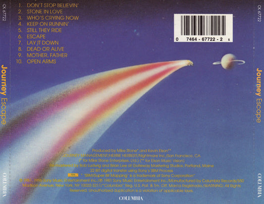 Journey : Escape (CD, Album, RE, RM, RP, Son)