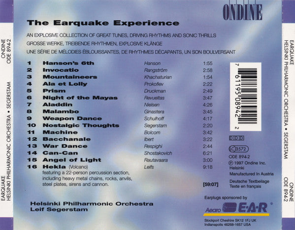 Helsinki Philharmonic Orchestra • Leif Segerstam : Earquake (CD, Album)