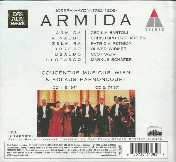 Joseph Haydn - Cecilia Bartoli | Patricia Petibon | Christoph Prégardien | Markus Schäfer (5) | Scot Weir | Oliver Widmer, Concentus Musicus Wien | Nikolaus Harnoncourt : Armida (2xCD, Album, Har)