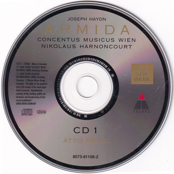 Joseph Haydn - Cecilia Bartoli | Patricia Petibon | Christoph Prégardien | Markus Schäfer (5) | Scot Weir | Oliver Widmer, Concentus Musicus Wien | Nikolaus Harnoncourt : Armida (2xCD, Album, Har)