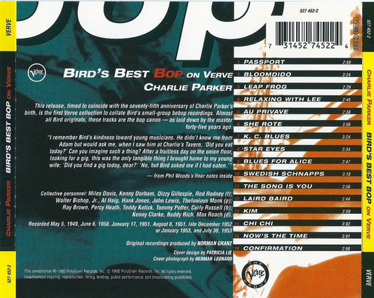 Charlie Parker : Bird's Best Bop On Verve (CD, Comp)