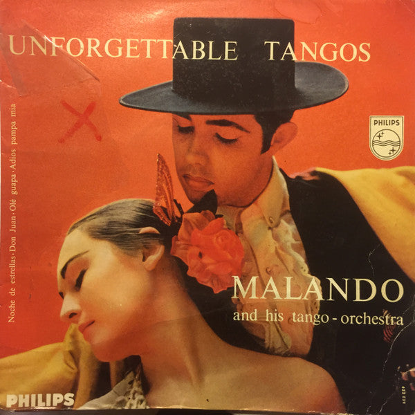Malando And His Tango Orchestra : Unforgettable Tangos (7", EP, Mono)