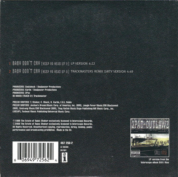 2Pac & The Outlawz : Baby Don't Cry (Keep Ya Head Up II) (CD, Single, Car)