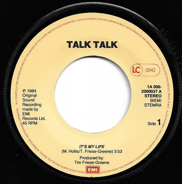 Talk Talk : It's My Life (7", Single)