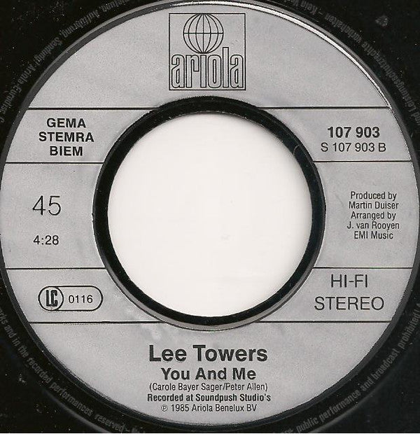Lee Towers & Anita Meyer : Run To Me (7", Single)