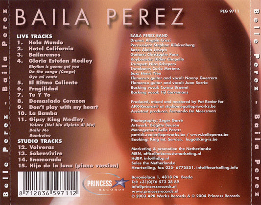 Belle Perez : Baila Perez (CD, Album)