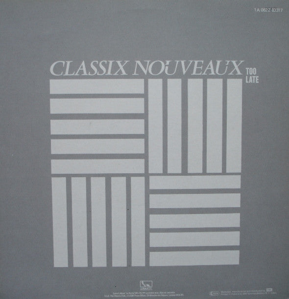 Classix Nouveaux : Because You're Young (12")
