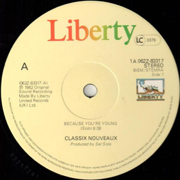 Classix Nouveaux : Because You're Young (12")