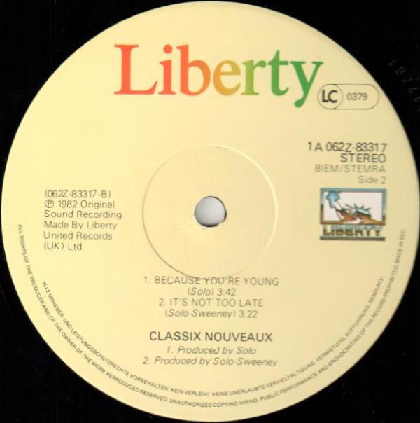 Classix Nouveaux : Because You're Young (12")