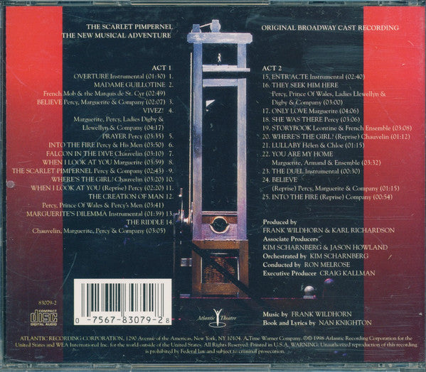 Frank Wildhorn, Nan Knighton : The Scarlet Pimpernel - Original Broadway Cast Recording (CD, Album)