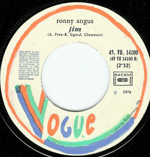 Ronny Angus : Can't Stop Loving You / Jim (7", Single)