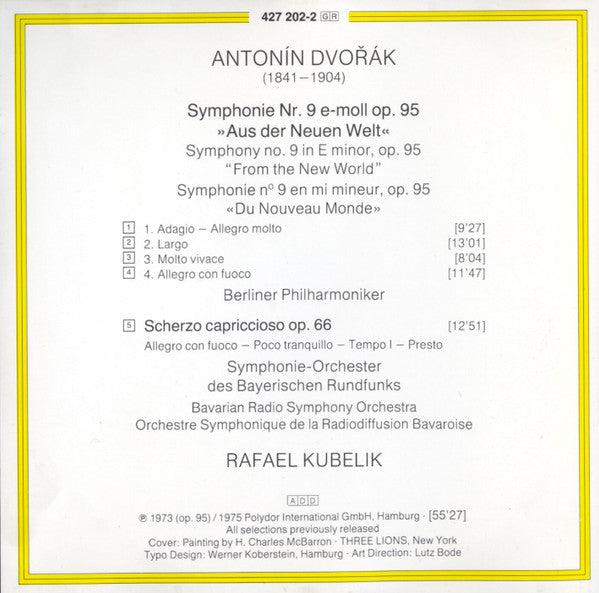Antonín Dvořák : Rafael Kubelik : Symphonie Nr. 9 "Aus Der Neuen Welt" / Scherzo Capriccioso (CD, Album, Comp)