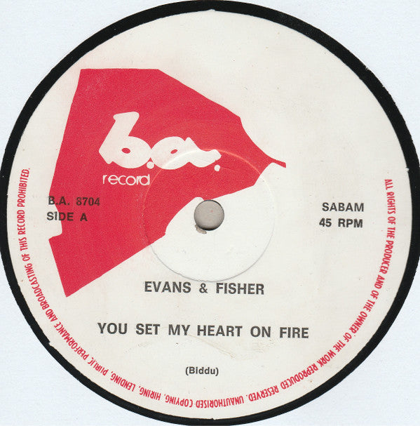 Evans & Fisher : You Set My Heart On Fire (12")