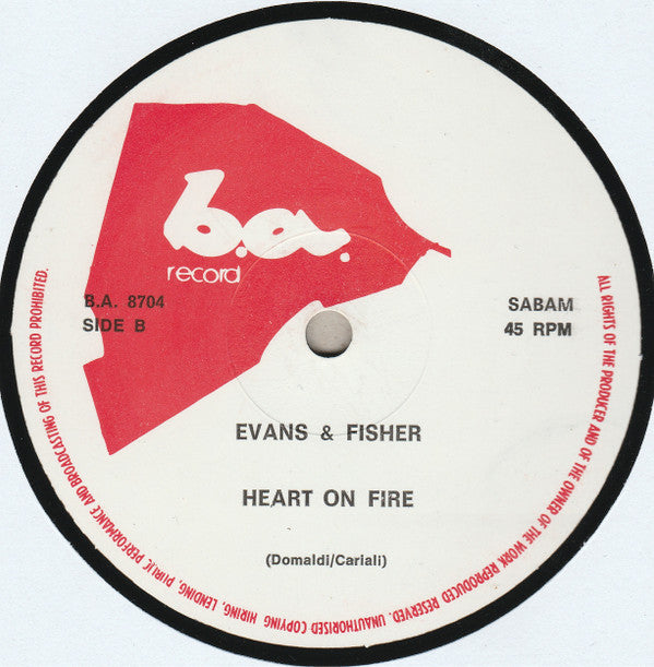 Evans & Fisher : You Set My Heart On Fire (12")