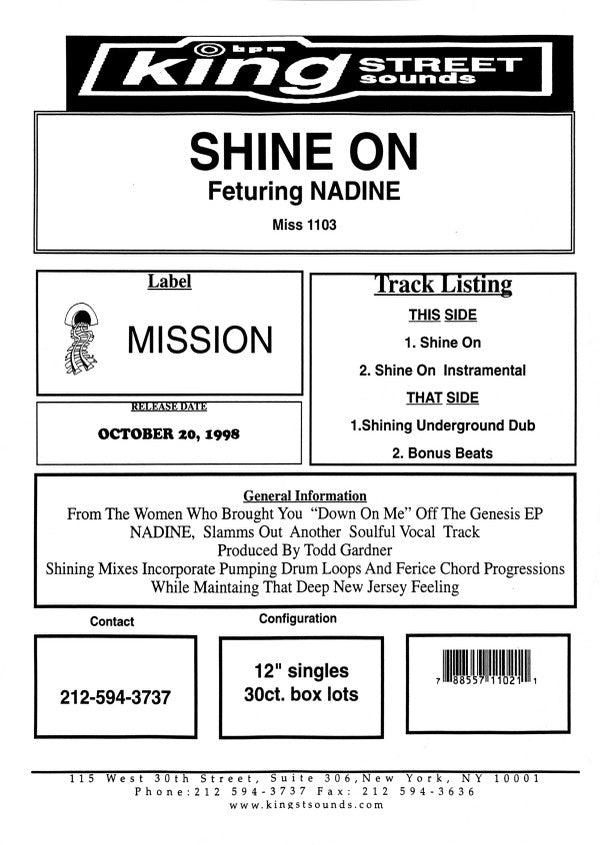 Nadine (11) : Shine On (12")