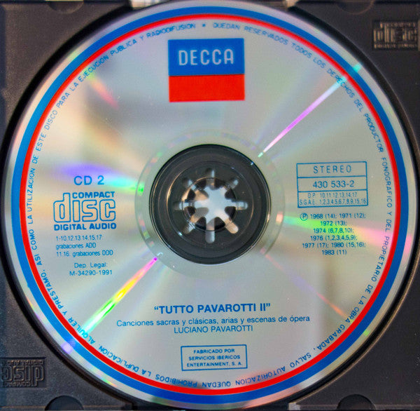 Luciano Pavarotti : Tutto Pavarotti II (2xCD, Comp)