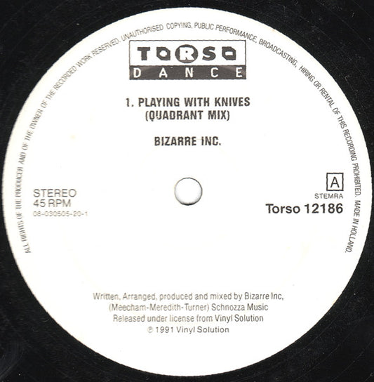 Bizarre Inc : Playing With Knives (12")
