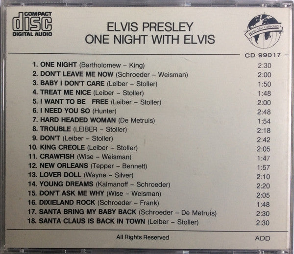 Elvis Presley : One Night With Elvis (CD, Comp)