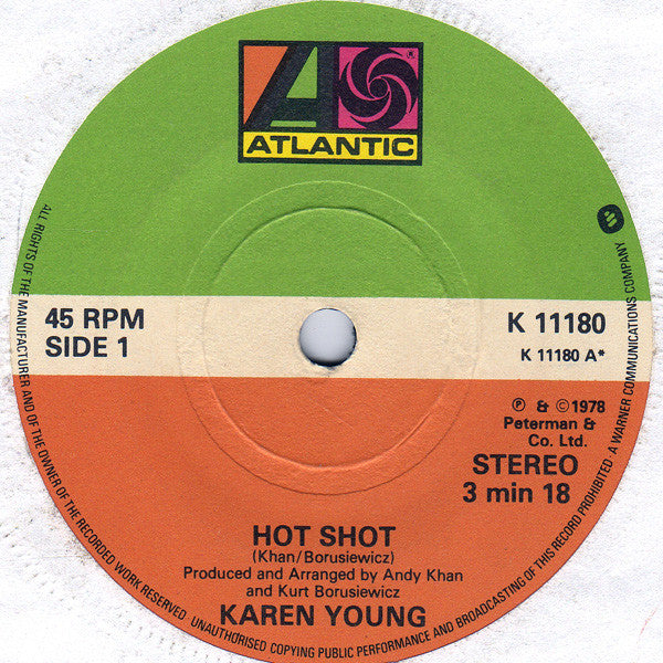 Karen Young : Hot Shot (7", Single)