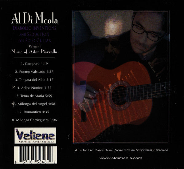 Al Di Meola : Diabolic Inventions And Seduction For Solo Guitar Volume I (Music Of Astor Piazzolla) (CD, Album, Club, Pap)