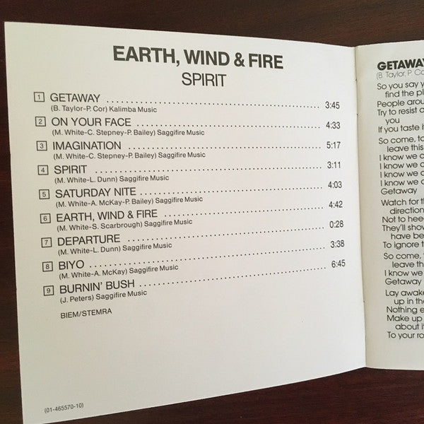 Earth, Wind & Fire : Spirit (CD, Album, RE)