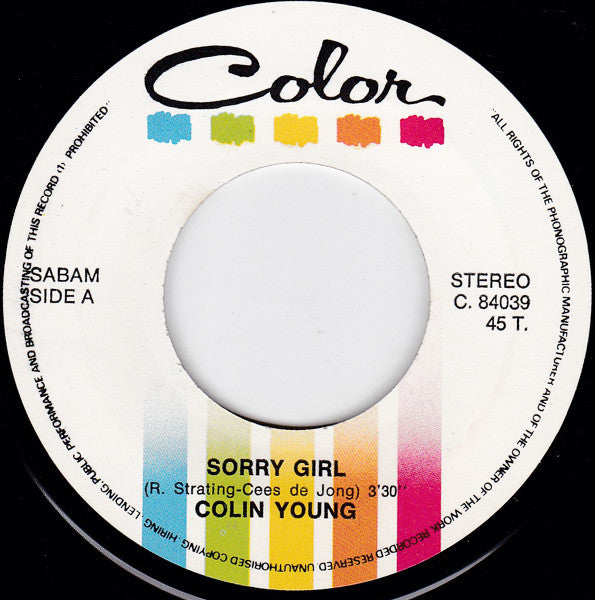 Colin Young (4) : Sorry Girl (7", Single)
