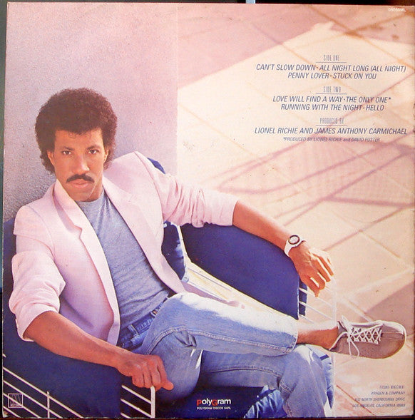Lionel Richie : Can't Slow Down (LP, Album)