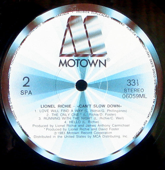 Lionel Richie : Can't Slow Down (LP, Album)