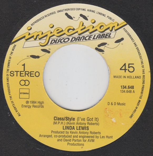 Linda Lewis : Class/Style / You Turned My Bitter Into Sweet (7", Single)