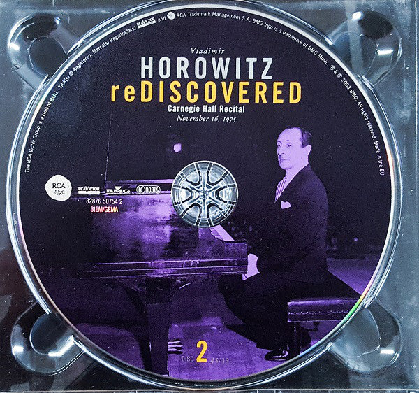 Vladimir Horowitz : Rediscovered (Carnegie Hall Recital, November 16, 1975) (2xCD, Dig)