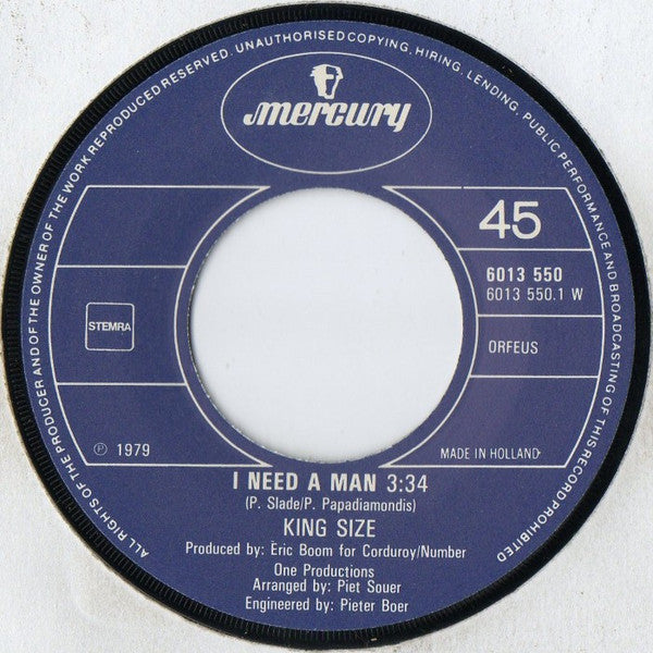 King Size (6) : I Need A Man (7", Single)