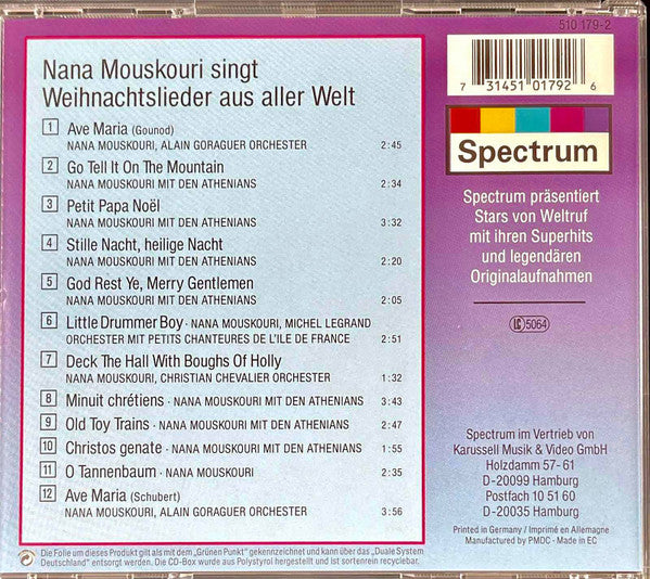 Nana Mouskouri : Nana Mouskouri Singt Weilnachtslieder Aus Aller Welt (CD, Album, RE)