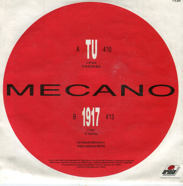 Mecano : Tu (7", Single)