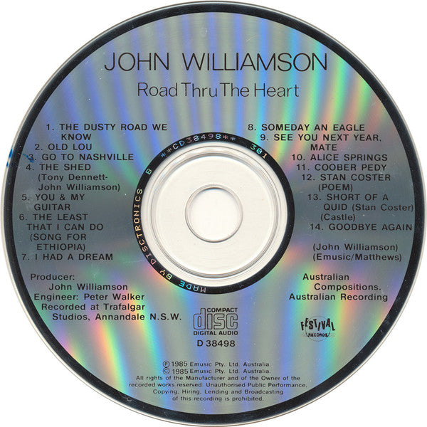 John Williamson : Road Thru The Heart (CD, Album, RE)