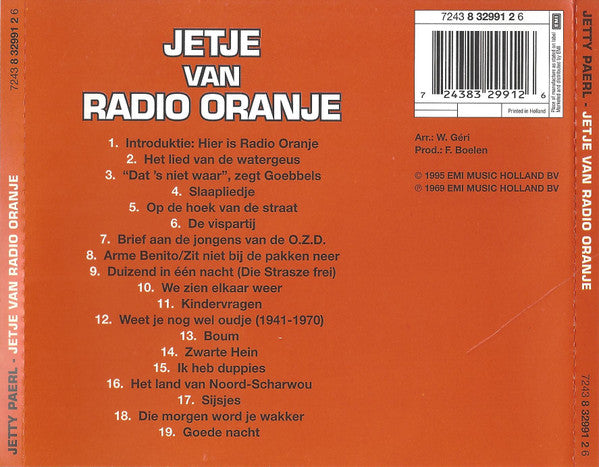 Jetty Paerl : Jetje Van Radio Oranje (CD, RE)