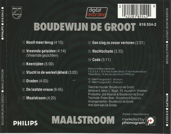 Boudewijn de Groot : Maalstroom (CD, Album, RP)