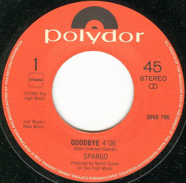 Spargo : Goodbye (7", Single)