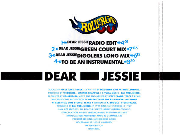 Rollergirl : Dear Jessie (CD, Maxi)