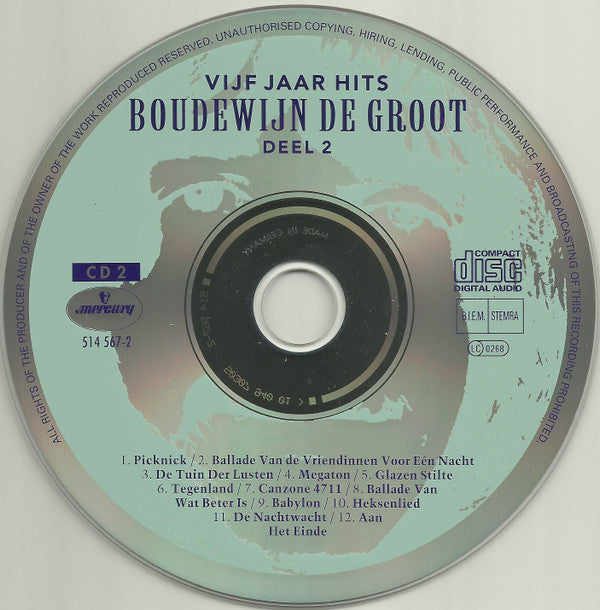 Boudewijn De Groot : Vijf Jaar Hits - Deel 2 (2xCD, Comp, RE)