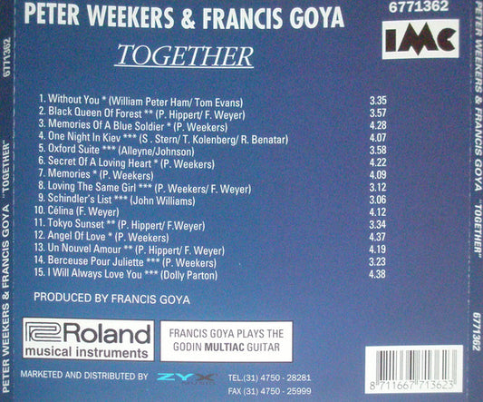Peter Weekers & Francis Goya : Together (CD, Album)