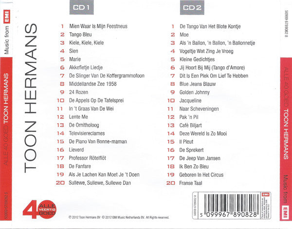 Toon Hermans : Alle 40 Goed (2xCD, Comp)