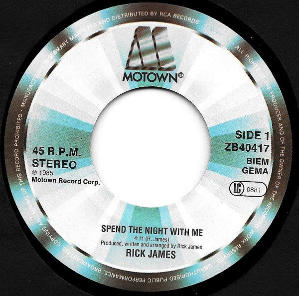 Rick James : Spend The Night With Me (7")