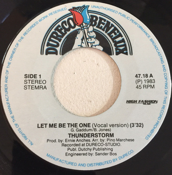 Thunderstorm : Let Me Be The One (7", Single)