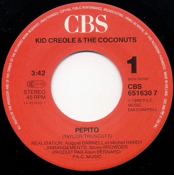 Kid Creole And The Coconuts : Pepito (7", Single)