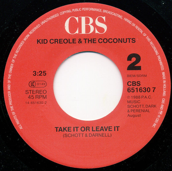 Kid Creole And The Coconuts : Pepito (7", Single)