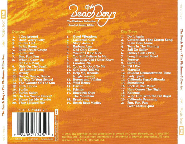 The Beach Boys : The Platinum Collection (Sounds Of Summer Edition) (3xCD, Comp, RM, RP)